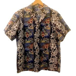 RJC vintage Hawaiian shirt cotton short sleeve pocket orchid print authentic